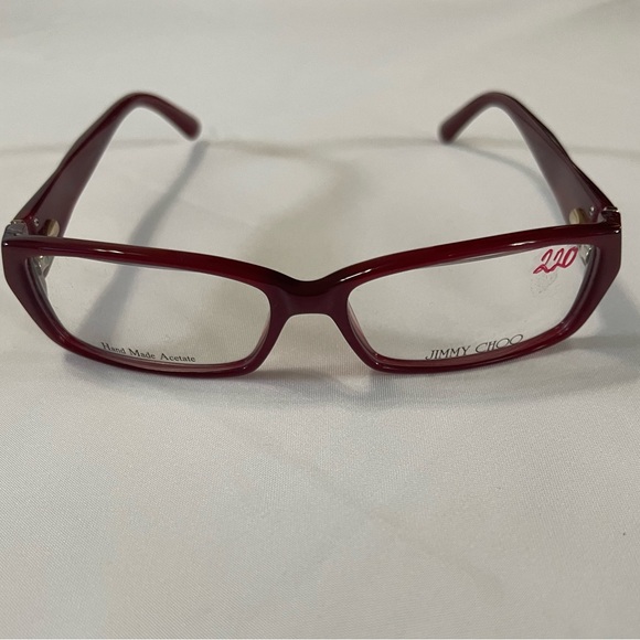 Authentic Jimmy Choo Eyeglass. Rectangular full rim plastic wine burgundy. - Picture 7 of 7